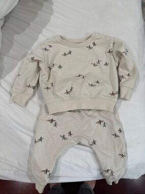 Rylee + Cru Cream Two-Piece Surf Print Matching Set